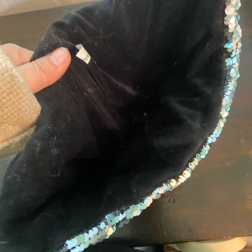 hobby lobby unisex kids silver black sequine panda bear hat - Picture 3 of 5